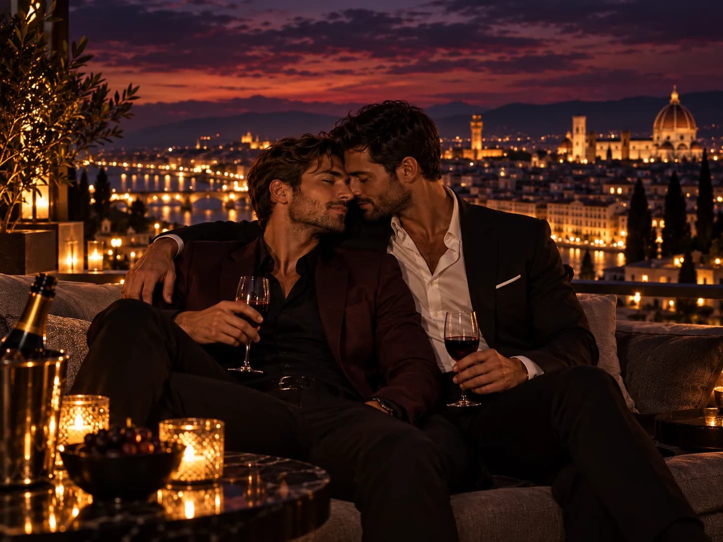 Two travel partners on a romantic city trip